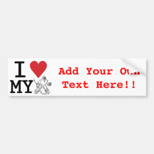 I Love My Hockey Goalie Bumper Sticker