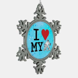 I Love My Hockey Goalie Christmas Tree Ornament
