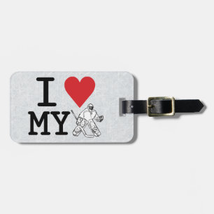 I Love My Hockey Goalie Custom Luggage Tag
