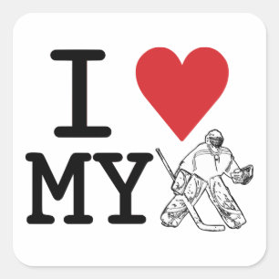 I Love My Hockey Goalie Stickers