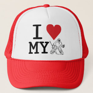 I Love My Hockey Goalie Trucker Hat