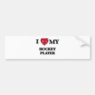 I love my Hockey Player Bumper Sticker