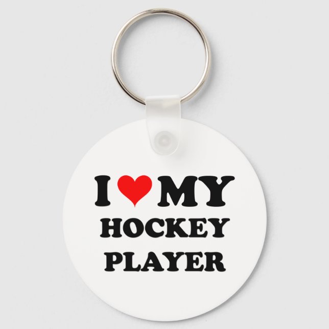 I Love My Hockey Player Key Ring (Front)