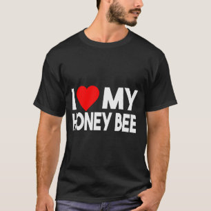 I Love My Honey Bee Shirt, Funny Animal Couple Mat T-Shirt