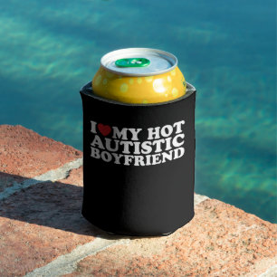 I Love My Hot Autistic Boyfriend BF Autism Heart Can Cooler