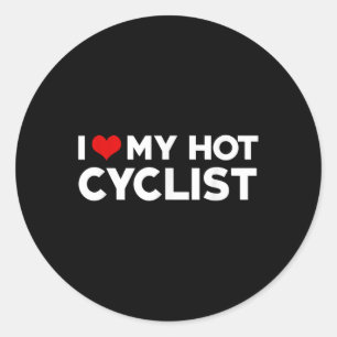 I Love My Hot Badminton Player Husband Wife Boyfri Classic Round Sticker