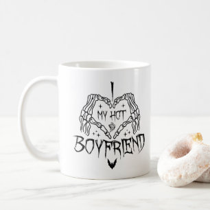 I Love My Hot Boyfriend Halloween Skeleton Funny Coffee Mug