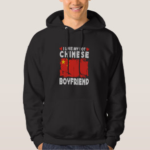 I Love My Hot Chinese Boyfriend Couple China Flag Hoodie
