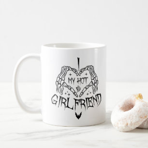 I Love My Hot Girlfriend Halloween Skeleton Funny Coffee Mug