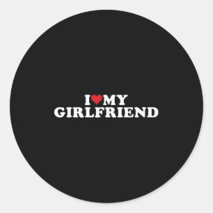 I Love My Hot Girlfriend I Heart My Hot Girlfriend Classic Round Sticker