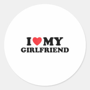 I Love My Hot Girlfriend I Heart My Hot Girlfriend Classic Round Sticker