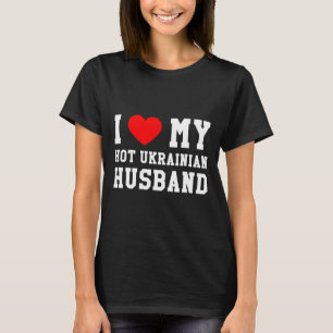I Love My Hot Ukrainian Husbynd Red Heart T-Shirt