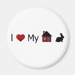 "I Love My House Rabbit" Magnet