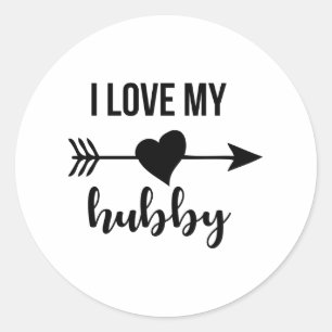 I love my hubby classic round sticker