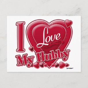 I Love My Hubby red - heart Postcard