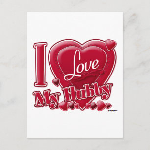 I Love My Hubby red - heart Postcard