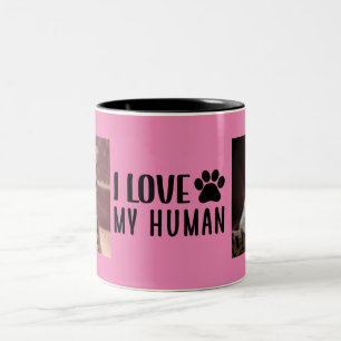 I Love my Human Two-Tone Coffee Mug