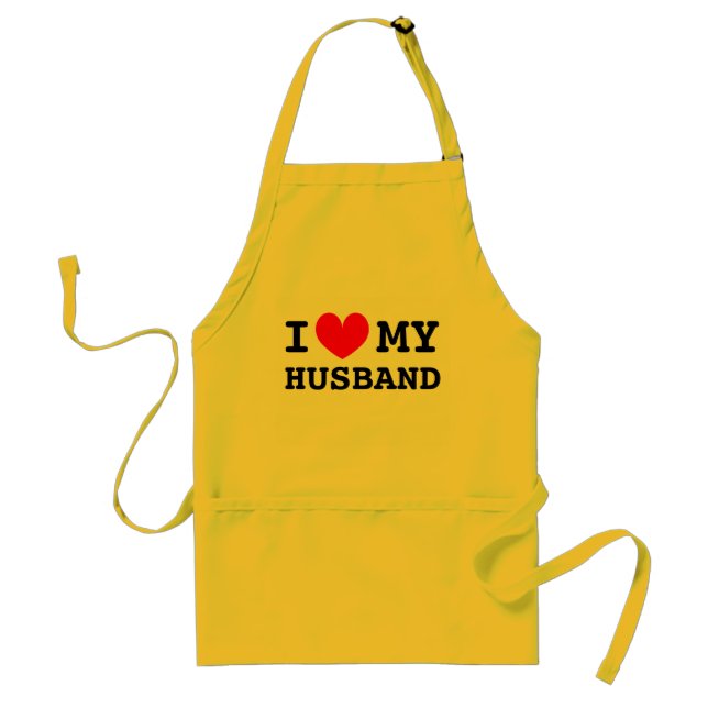 I love my husband aprons for women (Front)