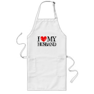I love my husband aprons for women   I heart ...