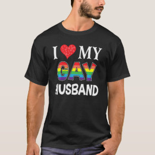 I Love My Husband Aunt Lgbt Lesbian Rainbow Proud T-Shirt