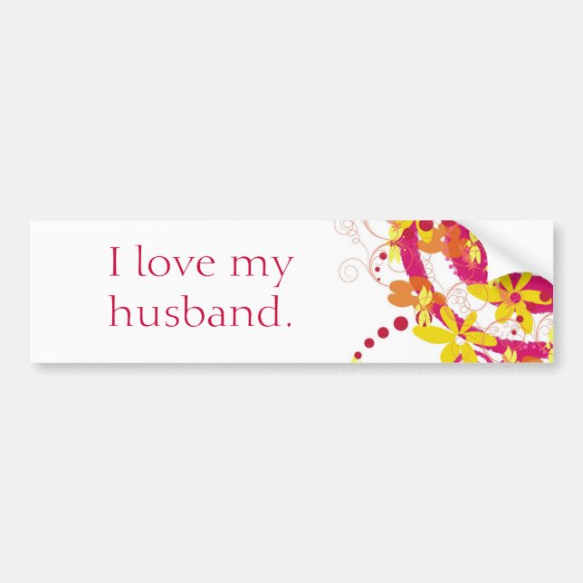 I love my husband bumper sticker (Front)