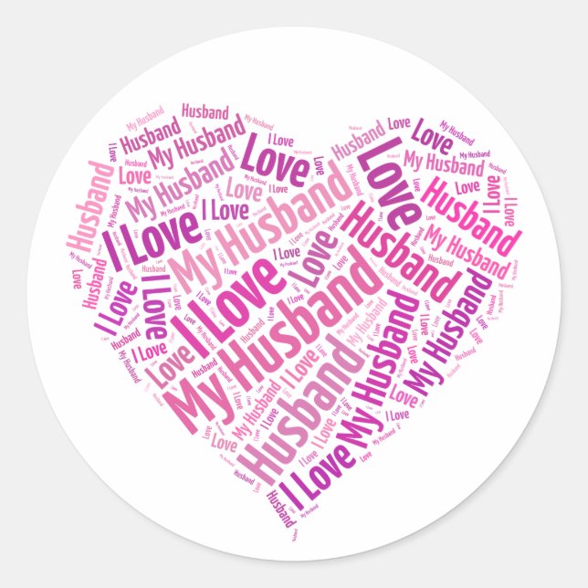 I Love My Husband Classic Round Sticker (Front)