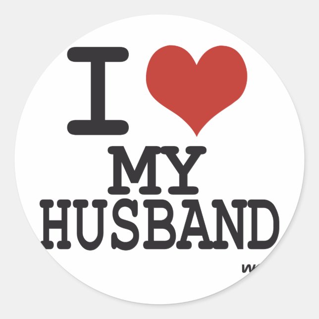 I love my husband classic round sticker (Front)