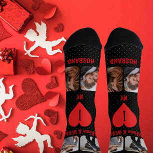 I Love My Husband Couple 4 Photo   Names  Socks
