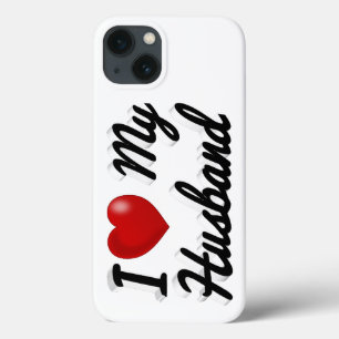 I Love My Husband cute black text iPhone Case