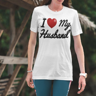I Love My Husband cute black text T-Shirt