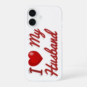 I Love My Husband cute red text iPhone Case