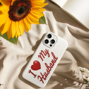 I Love My Husband cute red text iPhone Case