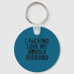I love my husband funny skull quote Illustration Key Ring
