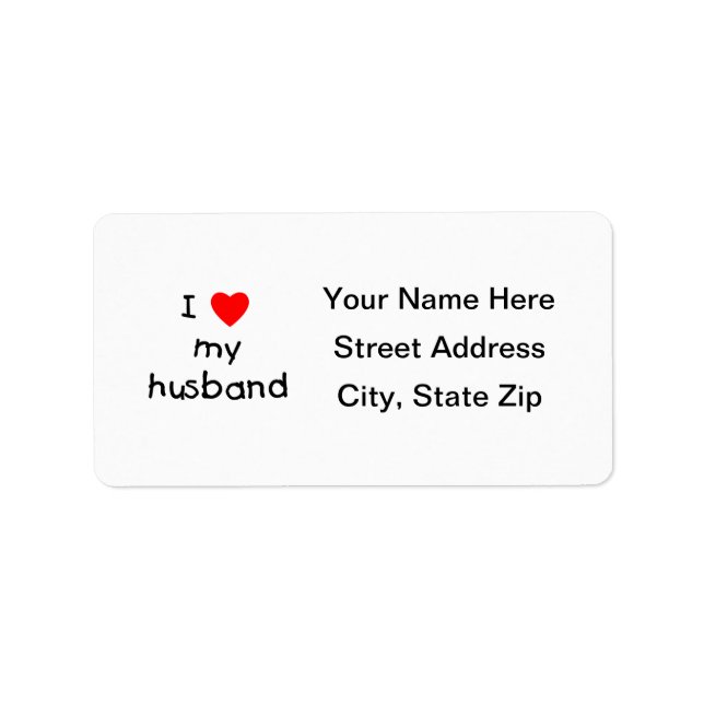 I Love My Husband Label (Front)