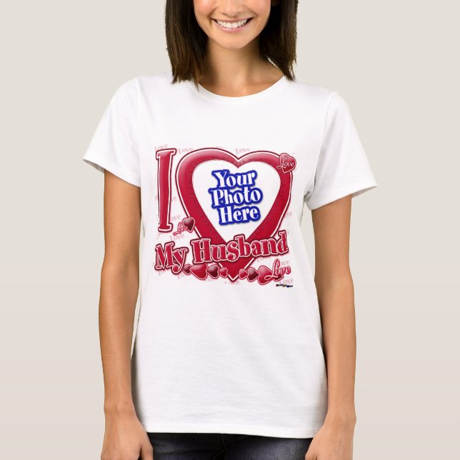 I Love My Husband red heart - photo T-Shirt (Front)
