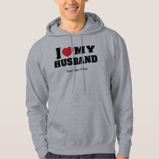 I Love My Husband text with red heart symbol Hoodie