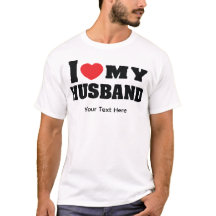 I Love My Husband text with red heart symbol