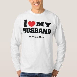 I Love My Husband text with red heart symbol T-Shirt