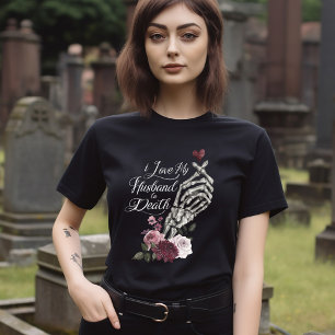 I Love My Husband to Death Skeleton Hand Heart Tri-Blend Shirt