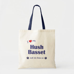 I Love My Hush Basset (Female Dog) Tote Bag