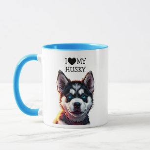 I Love My Husky Personalised Mug