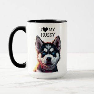 I Love My Husky Personalised Mug