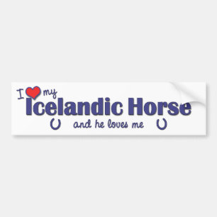 I Love My Icelandic Horse (Male Horse) Bumper Sticker
