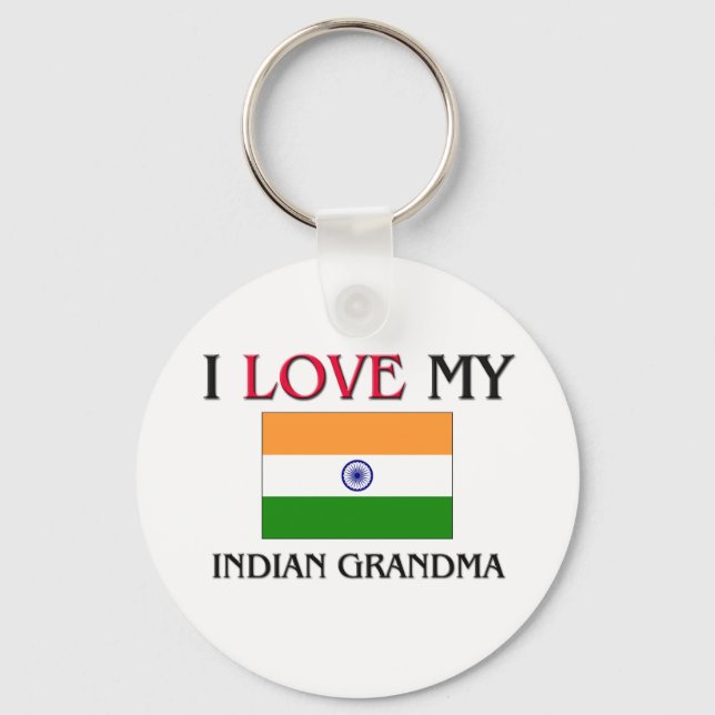 I Love My Indian Grandma Key Ring (Front)