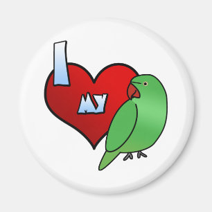 I Love my Indian Ringneck Parakeet Hen Magnet