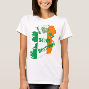 I Love my Irish Boyfriend Ireland Map  T-Shirt