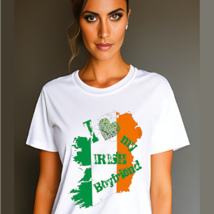 I Love my Irish Boyfriend Ireland Map  T-Shirt