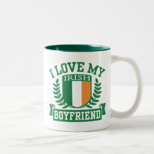 I Love My Irish Boyfriend Two-Tone Coffee Mug