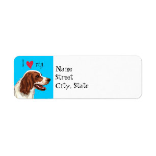 I Love my Irish Red and White Setter Return Address Label