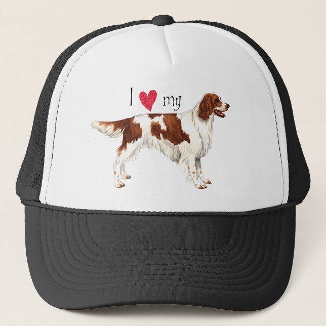 I Love my Irish Red and White Setter Trucker Hat (Front)